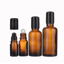 5ml 10ml 15ml 30ml 50ml 100ml amber Empty Refillable Glass Roll On Bottles for Perfume Essential Oil  with black cap